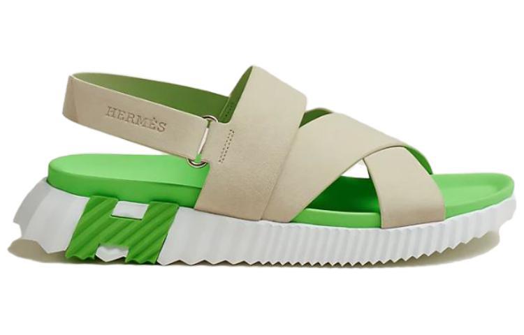 HERMES Electric Leather Open-Toe CMFT Sandals 'Beige' 圖 2