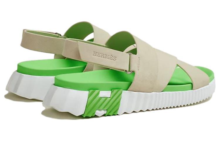 HERMES Electric Leather Open-Toe CMFT Sandals 'Beige' 圖 4