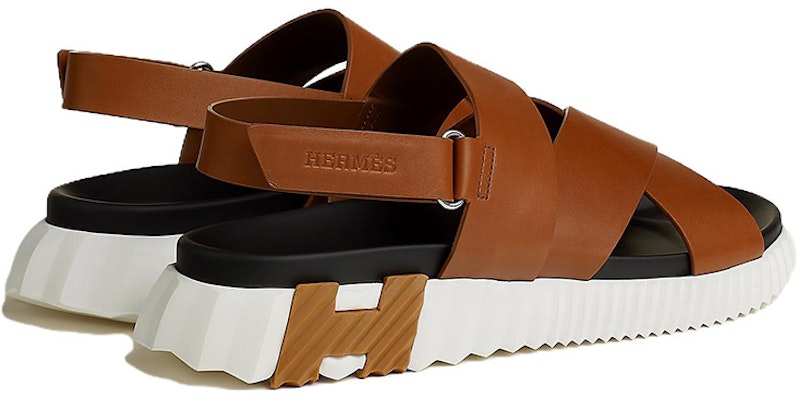 HERMES Electric Leather Open-Toe Sandals 'Light Tan' H232867Z-H58 Shop HERMES Electric Leather Open-Toe Sandals 'Light Tan' H232867Z-H58