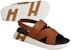 HERMES Sandal Kulit Jenis Toe Terbuka 'Tan Cerah' H232867Z-H58
