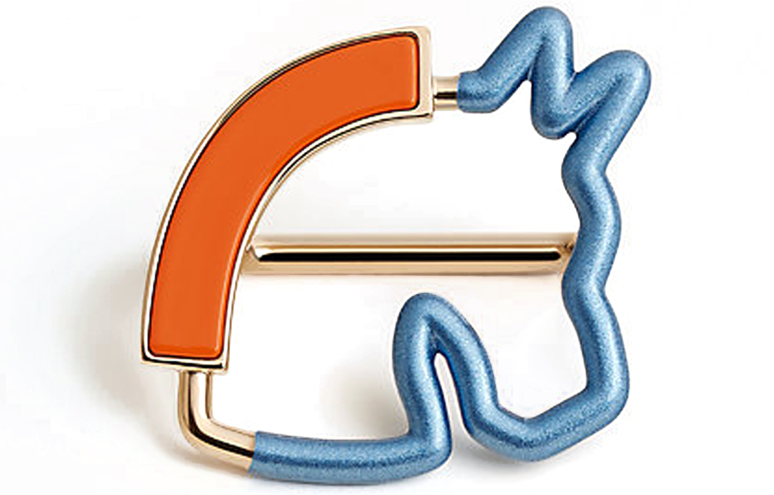 HERMES Elegant Stylish Scarf Ring Unisex Multicolor H603392S 01