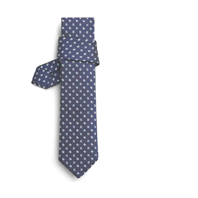 HERMES Embroidered Jacquard Tie for Men - Blue H339302T 02