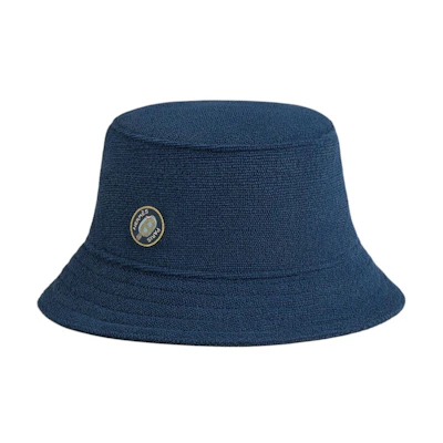 HERMES Embroidered Logo Cotton Blue Bucket Hat Unisex情侣款 H241054NvEN58