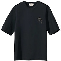 HERMES Embroidered Pattern Crewneck Casual T-Shirt Navy Blue (). H167565HA01 HERMES Embroidered Pattern Crewneck Casual T-Shirt Navy Blue (). H167565HA01