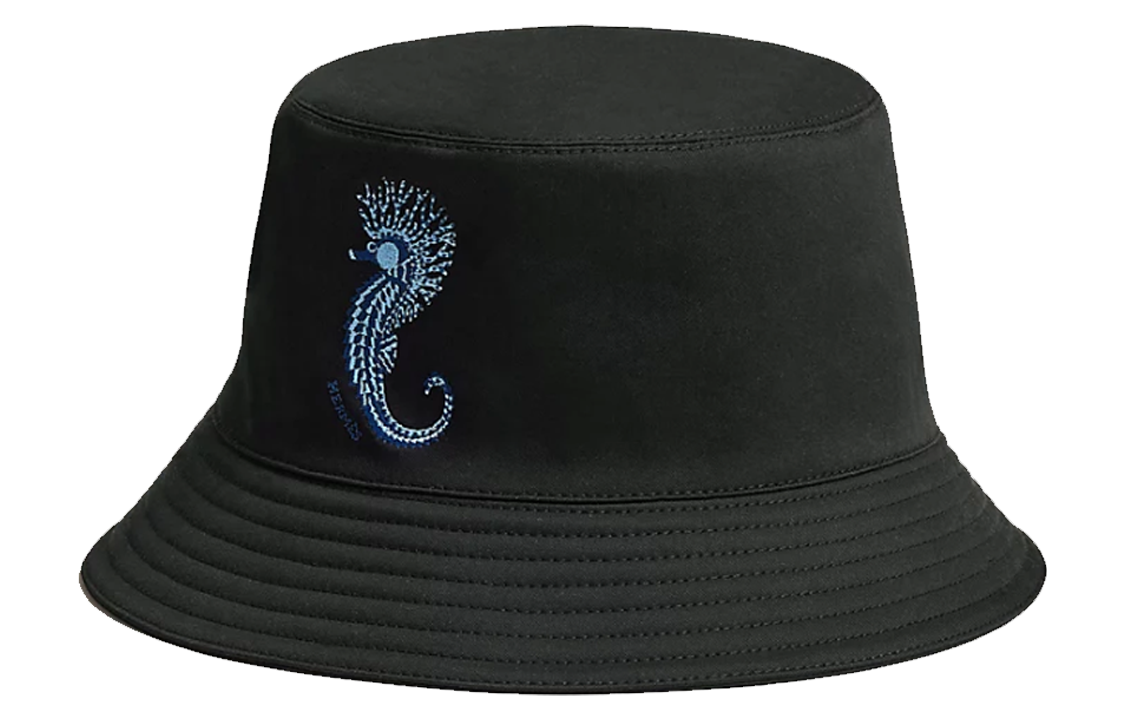 HERMES Embroidered Seahorse Pattern  Bucket Hat H231051N 0158