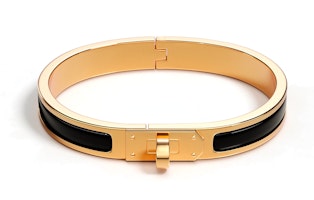 HERMES Enamel Bangle Gold - Unisex Colorblock Design for Couples. H200004F 01 HERMES Enamel Bangle Gold - Unisex Colorblock Design for Couples. H200004F 01