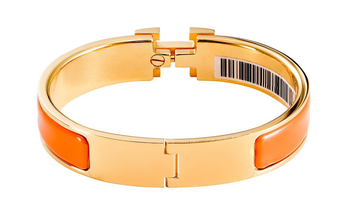 Hermes Enamel Bracelet Adjustable Unisex H Decor Orange/Gold H700001F-23GM 圖 4