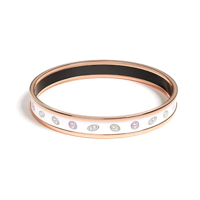 HERMES Enamel Bracelet Rose Gold Pattern Unisex Couples Multiple Colors H214411FOJ2