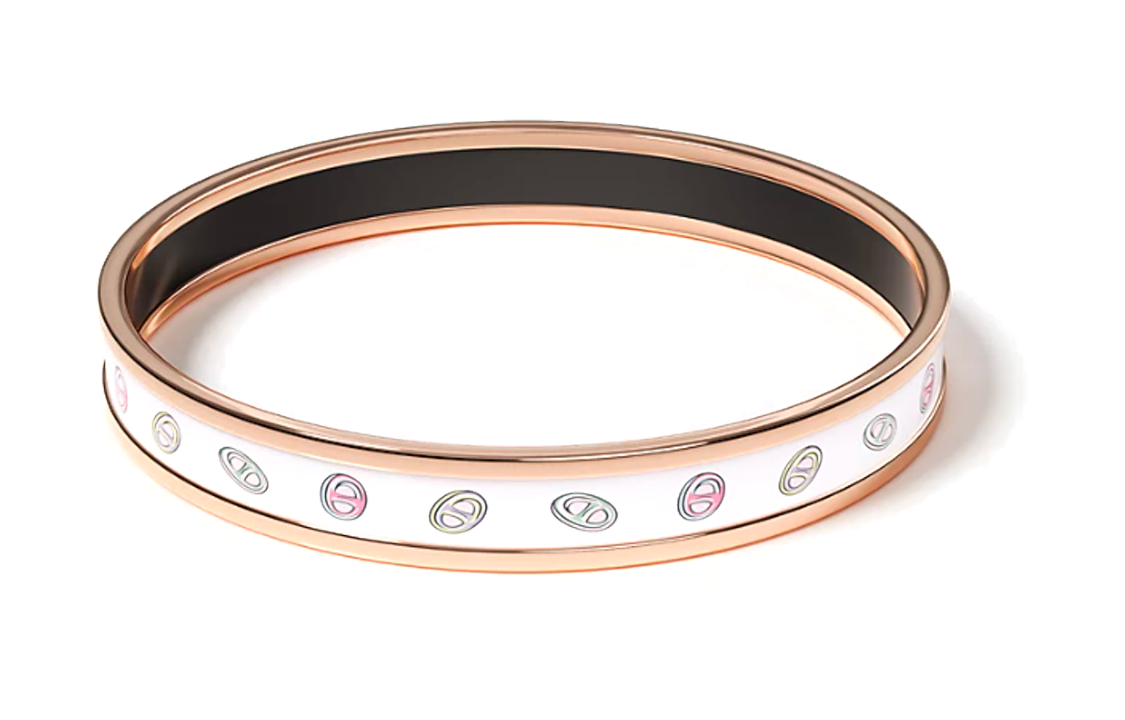 Lookbook HERMES Gelang Enamel Emas Rose Unisex Pasangan Pelbagai Warna H214411FOJ2