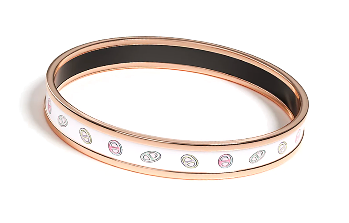 Shop HERMES Gelang Enamel Emas Rose Unisex Pasangan Pelbagai Warna H214411FOJ2