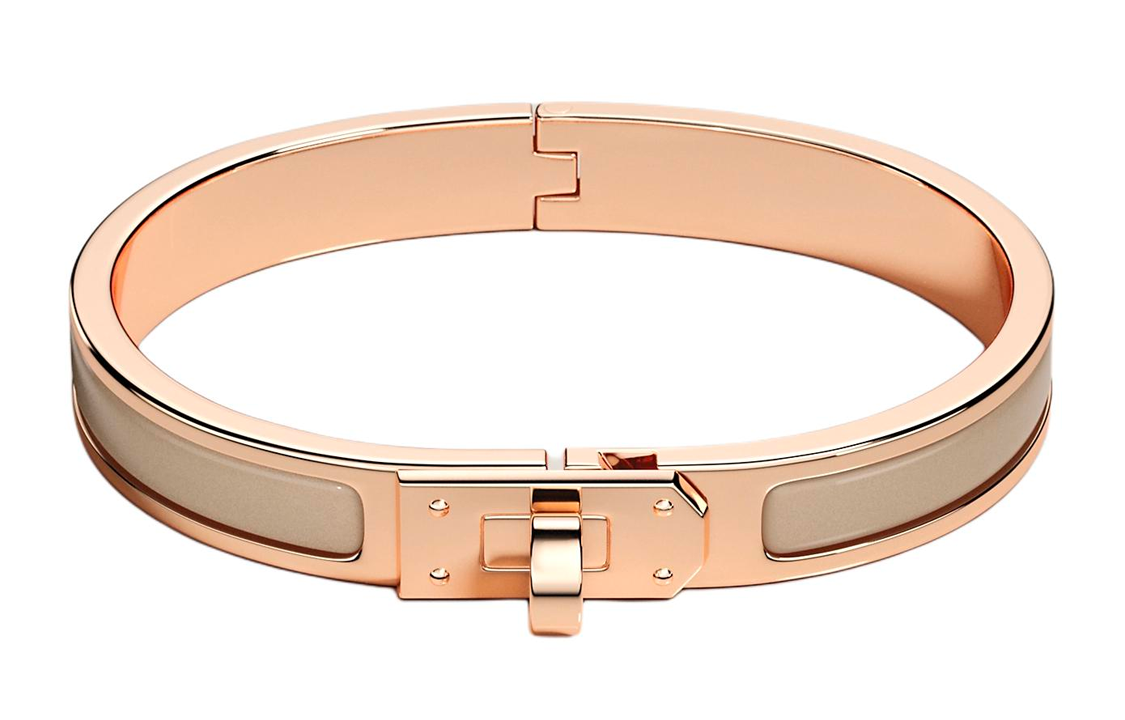 HERMES Enamel Bracelet Rose Gold Unisex Couple Design with Contrasting Colors H200004FO19 圖 2