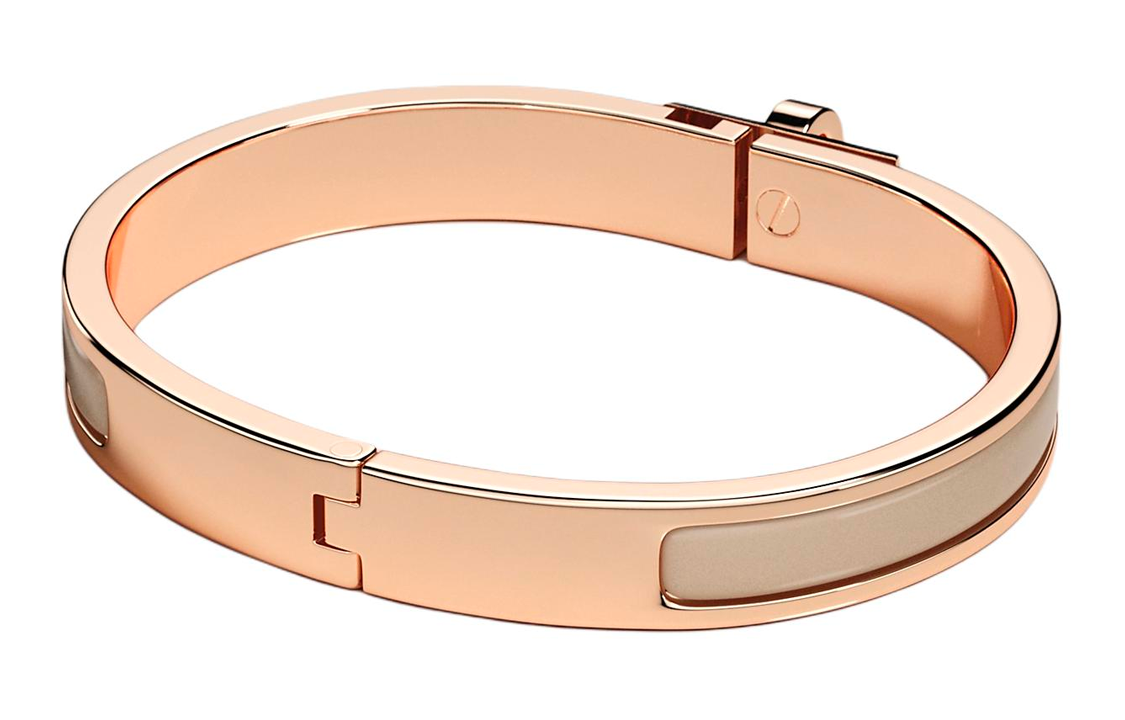 HERMES Enamel Bracelet Rose Gold Unisex Couple Design with Contrasting Colors H200004FO19 圖 3