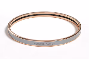 Order HERMES 帶標誌設計玫瑰金琺瑯手鐲 情侶款 男女皆宜 H240001FO4G62