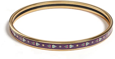 HERMES Enamel Gold-Plated Bracelet Purple Unisex Couple Design. H244414F J462 HERMES Enamel Gold-Plated Bracelet Purple Unisex Couple Design. H244414F J462