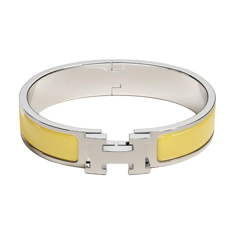 HERMES Enamel Palladium Bracelet Yellow for Women. H700001FP68GM