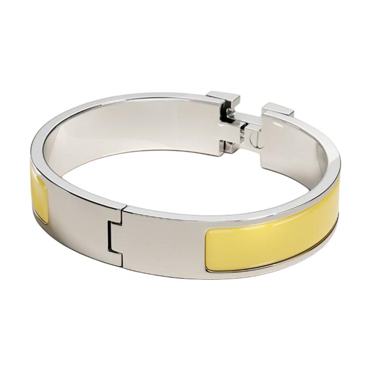 Lookbook HERMES Gelang Enamel Palladium Kuning Wanita. H700001FP68GM