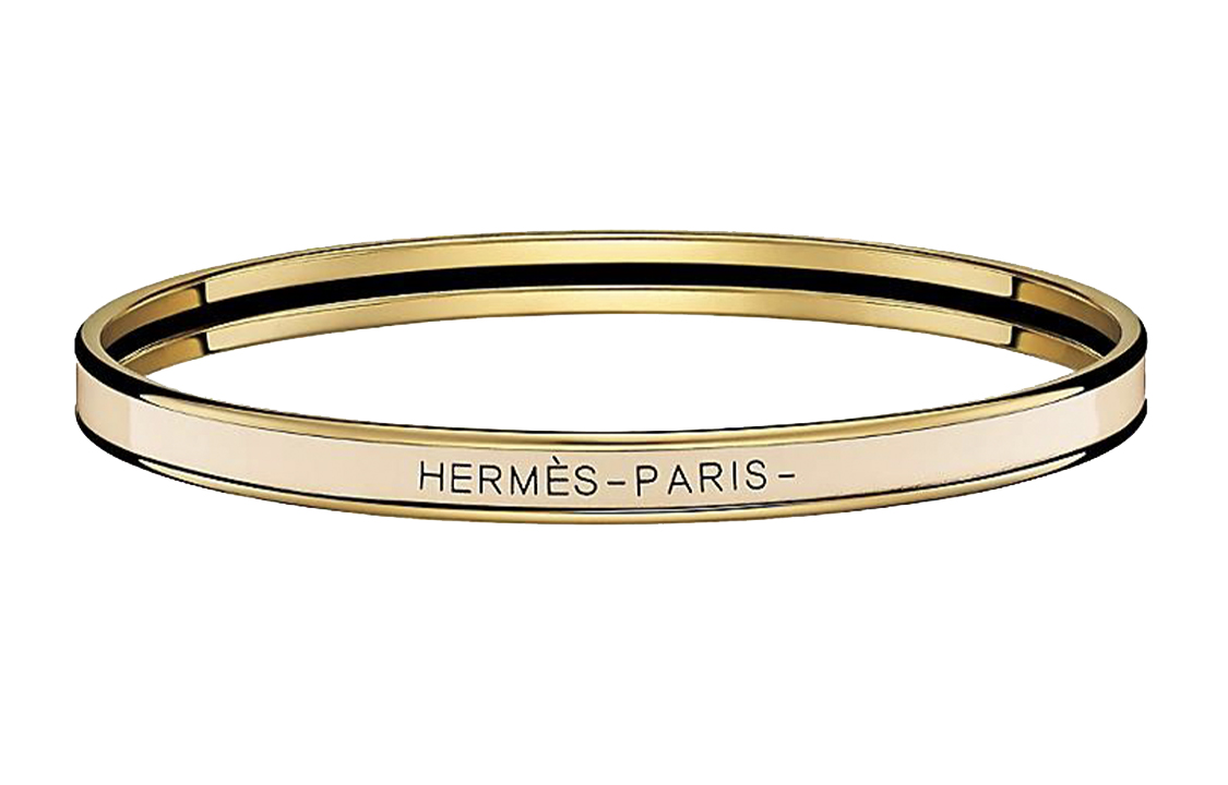 Order HERMES Gelang Enamel Slim Beige Unisex Gaya Pasangan. H240001F-4P