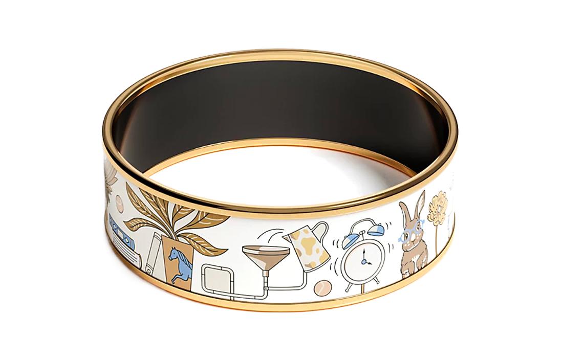 Lookbook HERMES Gelang Lebar Ema Unisex Gaya Couple Warna-Warni Rekaan Teh Berdua. H110002F F270