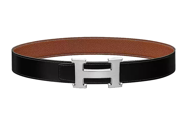 HERMES Epsom Calfskin Belt Black/Brown with Matte Silver Buckle 32cm H064544CB86-H073967CAAA 圖 3