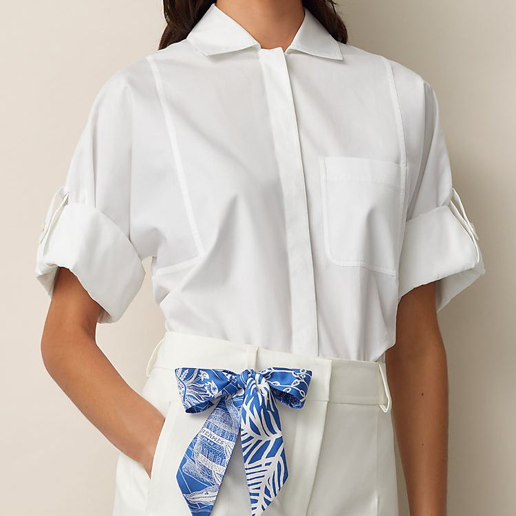 HERMES Equestrian Dance Silk Scarf Blue White H063593S-04 圖 3