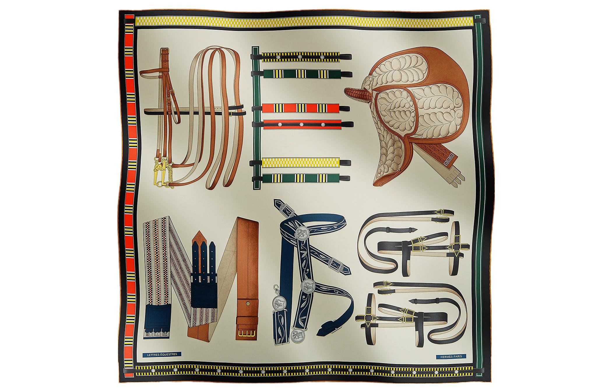 HERMES Equestrian Key Silk Scarf Multicolor for Men. H004039S 04 圖 2