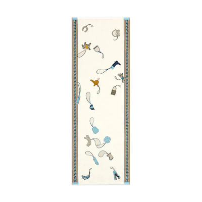 HERMES Et Gris Rectangle Pattern Silk Scarf for Men - Trendy Fashion Style H693944T-01