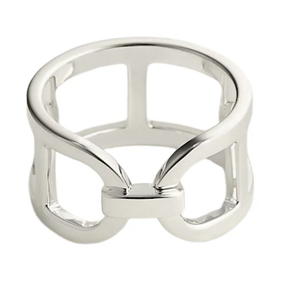 HERMES Ever Chaine d'Ancre Anchor Chain 925 Silver Unisex Couple Ring Silver H116619B 000
