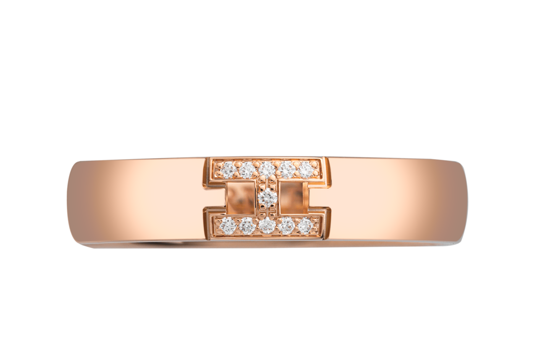 HERMES Ever Herakles Diamond Ring Unisex Couple Style H119850B-00048