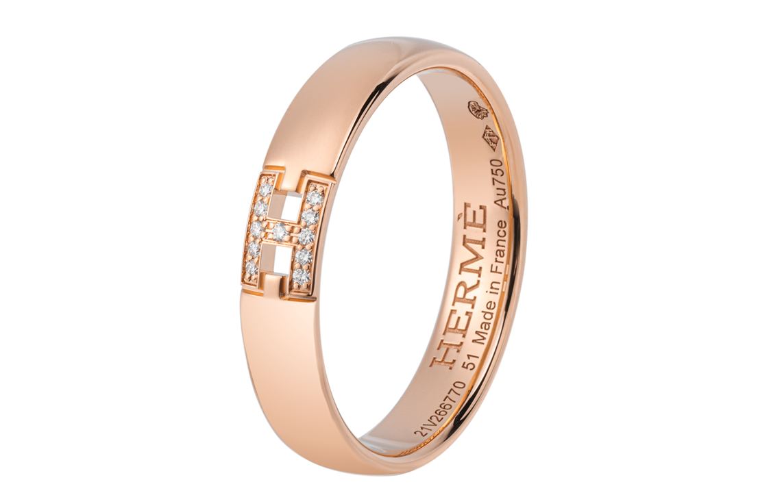 Lookbook エルメス エバーエラクリス ダイヤモンドリング 男女兼用 カップルスタイル H119850B-00048