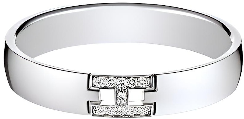 HERMES Ever Herakles H Letter Diamond 18K White Gold Unisex Couples Ring H119853B-000 Buy HERMES Ever Herakles H Letter Diamond 18K White Gold Unisex Couples Ring H119853B-000