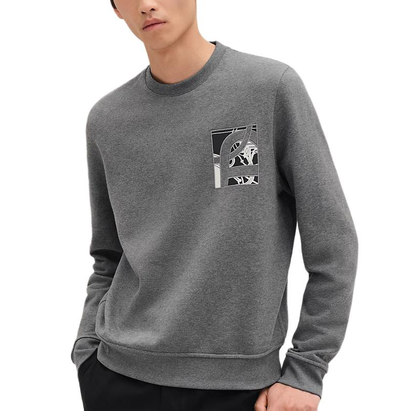 HERMES Ex-Libris FW25 Cotton Crewneck Long Sleeve Sweatshirt H567760HA6Y