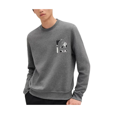 HERMES Ex-Libris FW25 Cotton Crewneck Long Sleeve Sweatshirt H567760HA6Y