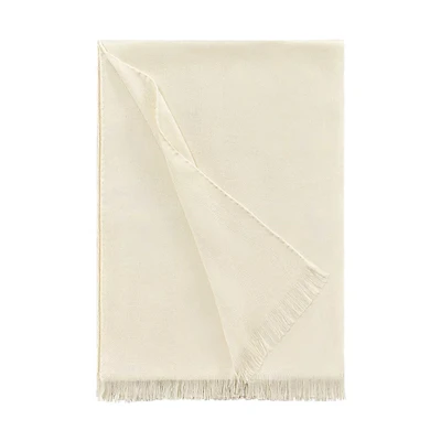 HERMES Ex-Libris Jacquard Long Scarf Ivory White H262494S-B4