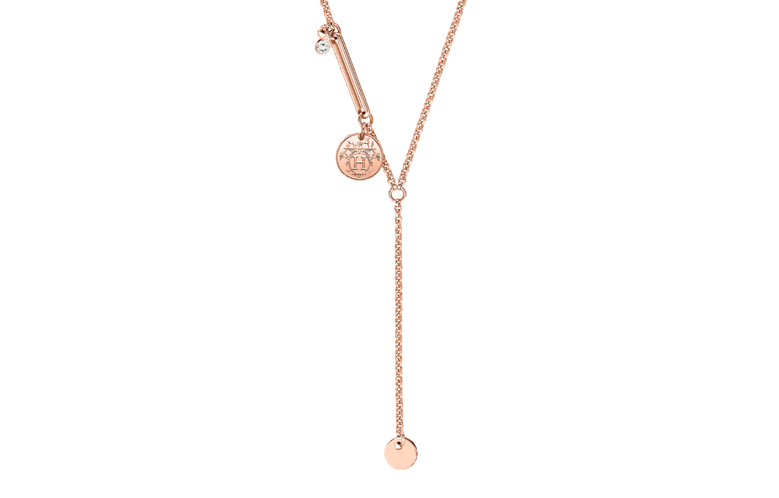 HERMES Ex-Libris Pendant Necklace 18K Rose Gold. H120345B-00 圖 2