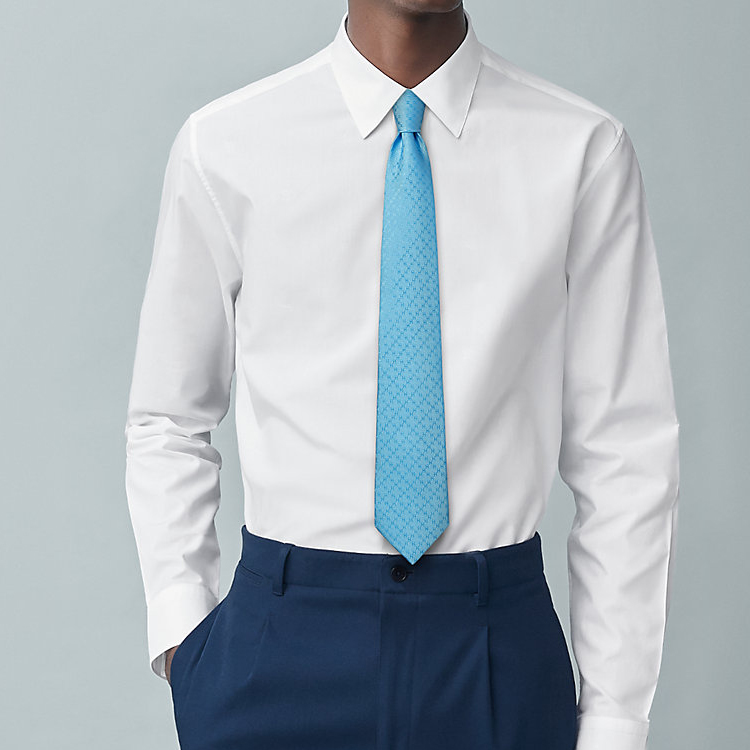 HERMES Faconnee New H Silk Tie Blue Lac Blue H036201T-09 圖 5