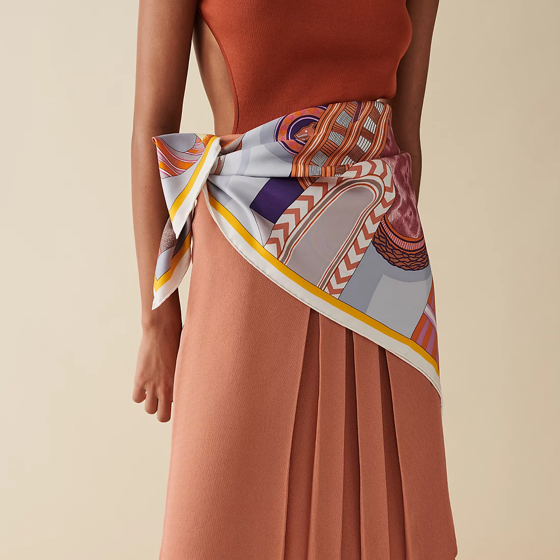 HERMES Fantastical Saddle 90x90 Silk Scarf Multicolor H003846S-08 圖 3