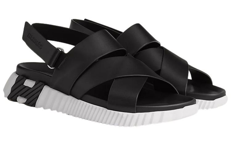 Order HERMES 愛馬仕 時尚小牛皮涼鞋 黑色