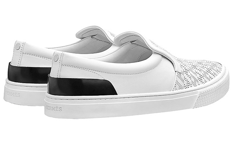 Lookbook HERMES 愛馬仕 時尚休閒小牛皮板鞋 白色