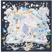 HERMES Fashion Creative Silk Scarf Unisex Multi-Color H003900S HERMES Fashion Creative Silk Scarf Unisex Multi-Color H003900S