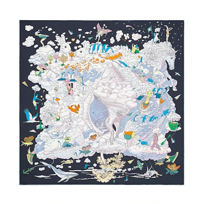 HERMES Fashion Creative Silk Scarf Unisex Multi-Color H003900S