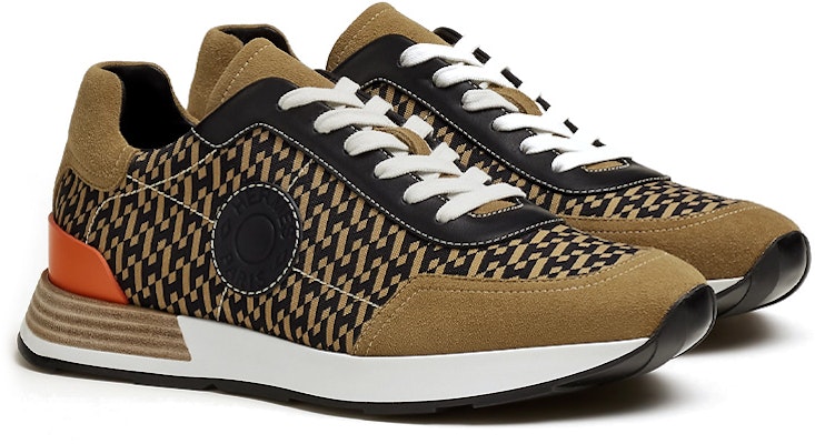 HERMES Fashion Strap Sneakers 'Brown Black' H222906Z-HBK Lookbook HERMES Fashion Strap Sneakers 'Brown Black' H222906Z-HBK