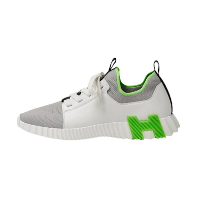 HERMES Fashion Strap Sneakers 'White Grey Green'