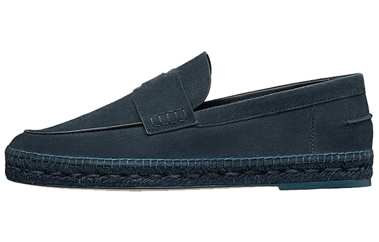 Buy HERMES 愛馬仕 編繩 時尚休閒平底鞋 深藍色
