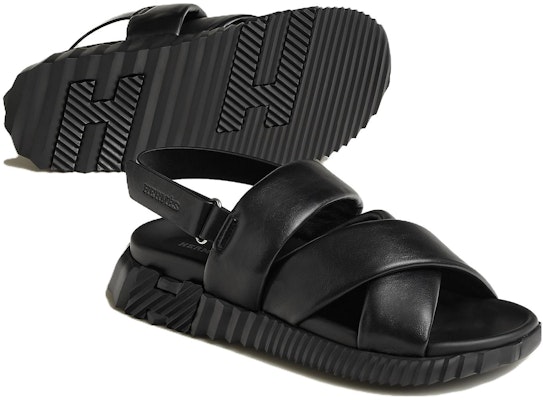 에르메스 블랙 컴포트 플랫 샌들 H232868Z-H01 Shop 에르메스 블랙 컴포트 플랫 샌들 H232868Z-H01