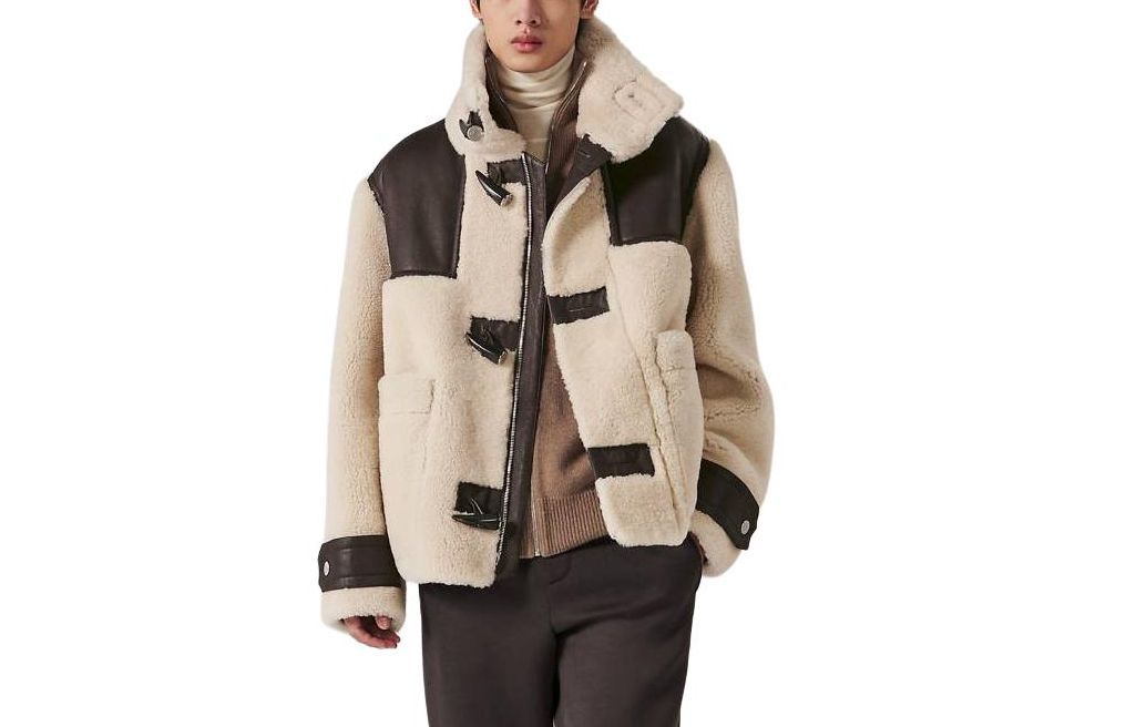 Hermes Fleece Long Sleeve Zip-Up Jacket Beige H363720HH4348