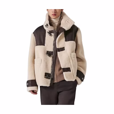 Hermes Fleece Long Sleeve Zip-Up Jacket Beige H363720HH4348