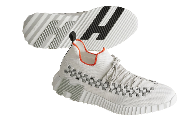 Shop HERMES Flex Knit Slip-On Low 'White Grey' H222910Z-H90