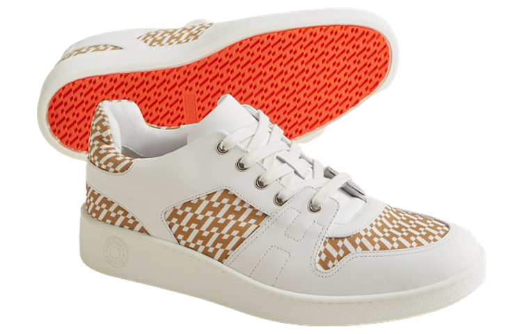 Shop 에르메스 프리 '베이지 화이트 로우탑' 스니커즈 H222833Z-H90