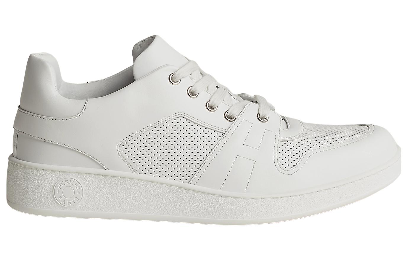 Order HERMES Sepatu Kulit Betis Putih Low-Top H231787Z-H90