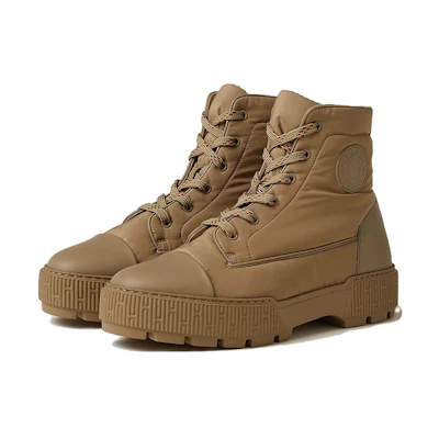 HERMES Fresh Calfskin Round-Toe Lace-Up Ankle Boot 'Yellow'